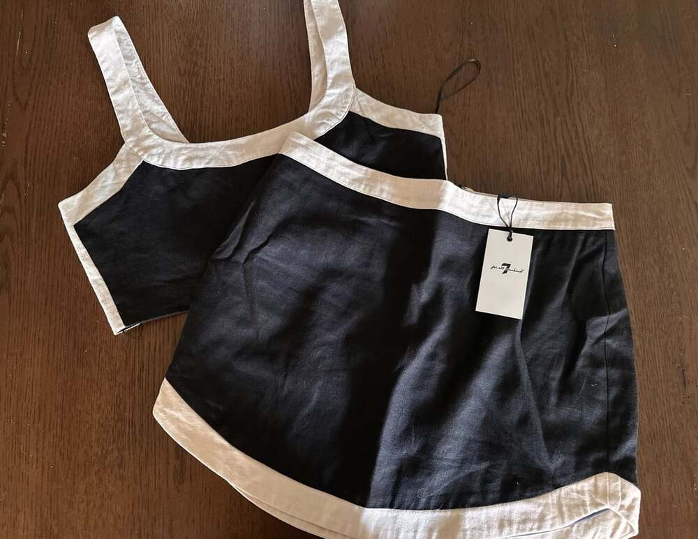 7 For All Mankind Two-Piece Linen Set Size Large NWOT